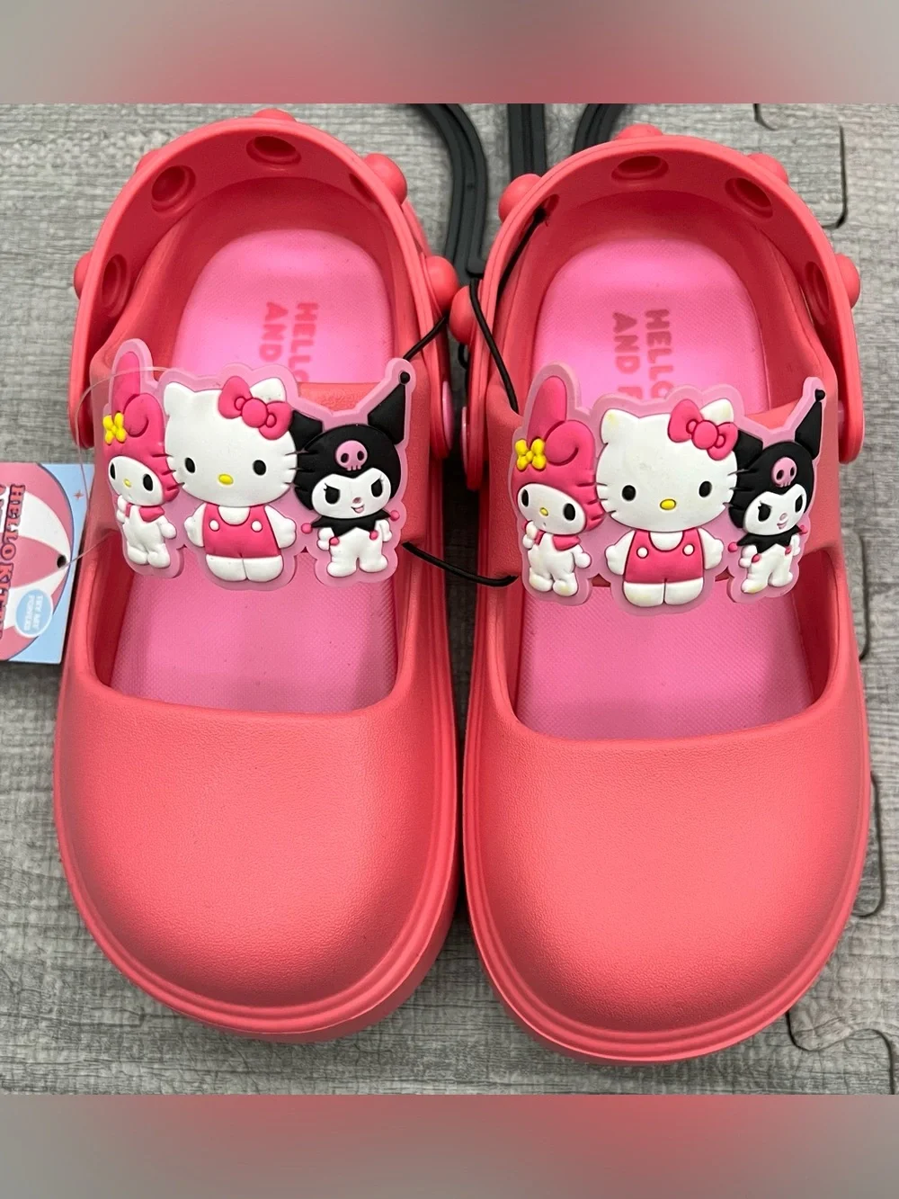 Hello Kitty and Friends Mary Jane Clog Adjustable Strap Unisex Kids US 10 Pink